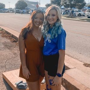 Burnt orange romper from American threads